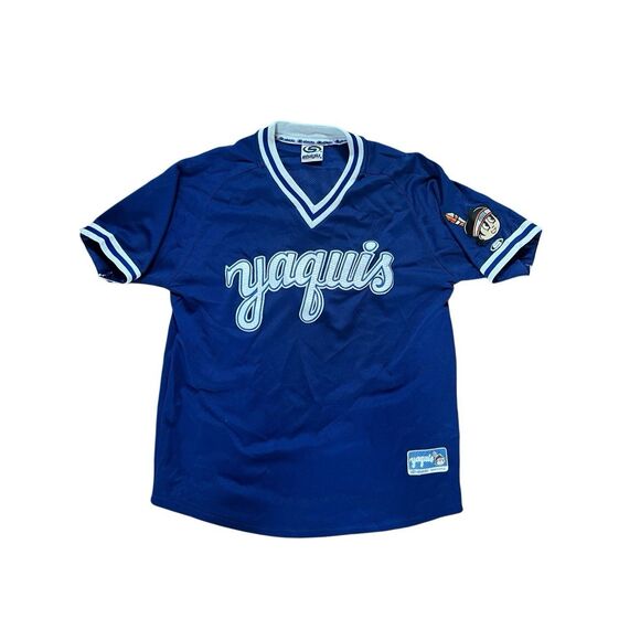 Yaquis de Obregón Baseball Jersey Medium Blue Elsiglo Tecate Mexico VTG - Picture 1 of 6
